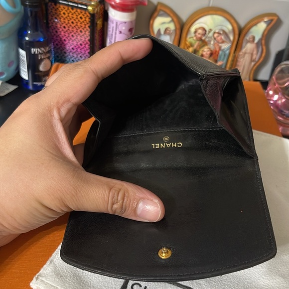 Authentic Vintage CHANEL CC Small Compact Timeless Flap Black Wallet - Picture 10 of 11